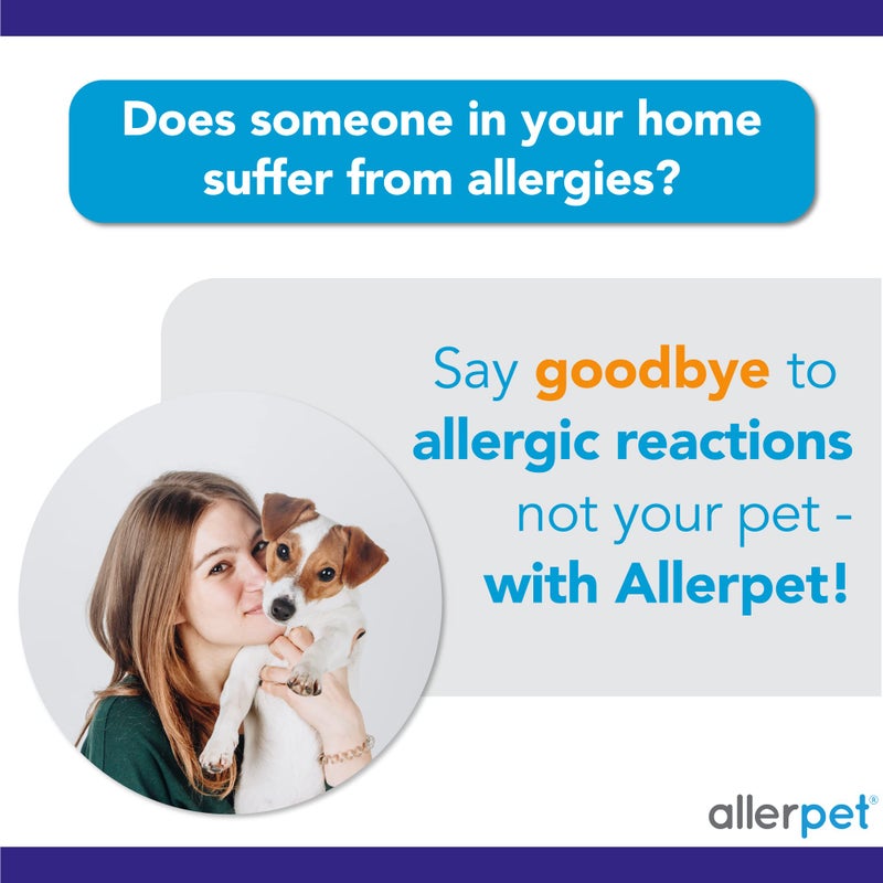 Allerpet Dog Dander Remover w/Free Applicator Mitt - Pet Dander Remover for Allergens - for Canine Dry Skin Treatment - Good for Fur & Skin - (12oz) - Image 4